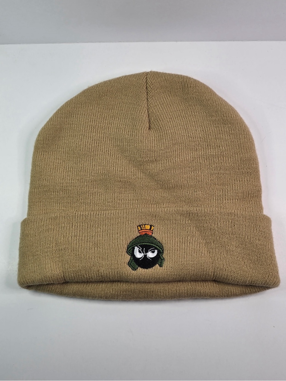 Space Jam A New Legacy Marvin the Martian Beige Knit Fabric Beanie